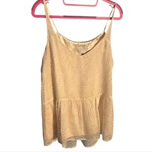 HD IN PARIS Ivory Cream Cami Camisole Tank Top Size medium Peplum Blouse